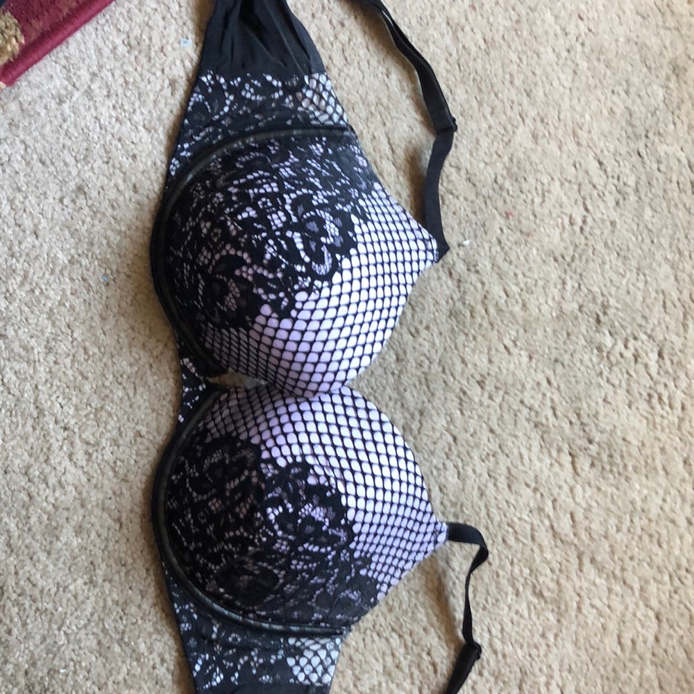 Black and white push up bra